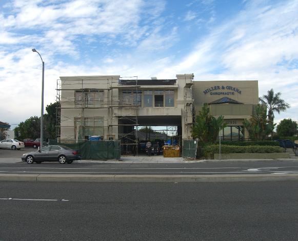 Commercial Building Stucco being applied